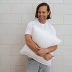 Como Square Linen Cushion 50cm x50cm-Snow