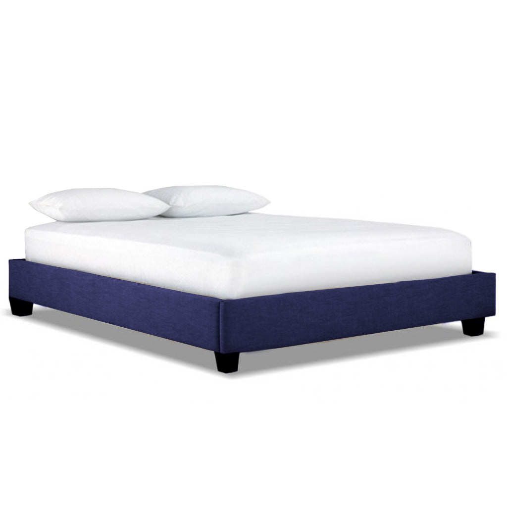 Deluxe Slat Base 3 Sides Double Size-Navy