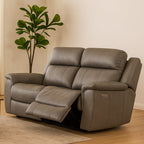 Donington 2 Seater Leather Power Recliner Triple Motor-Platinum