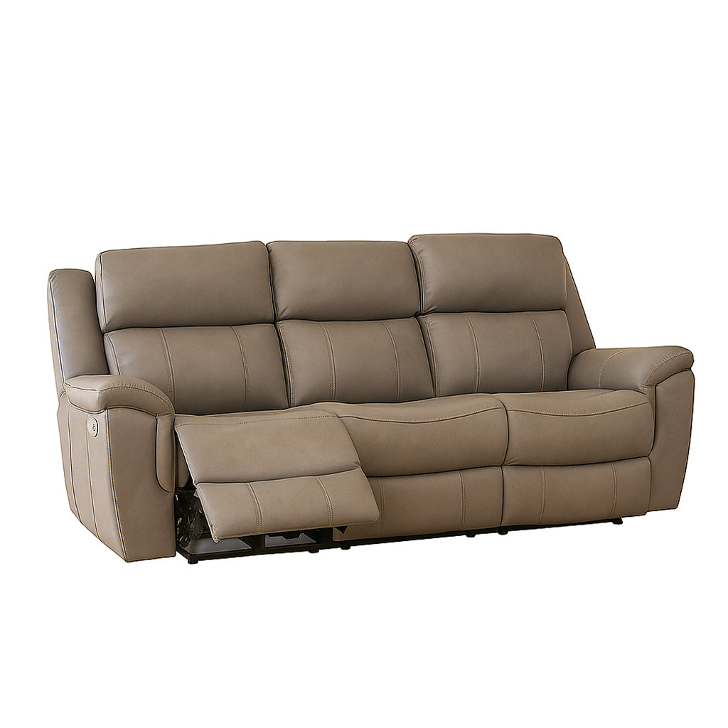 Donington 3 Seater Leather Power Recliner Triple Motor-Platinum