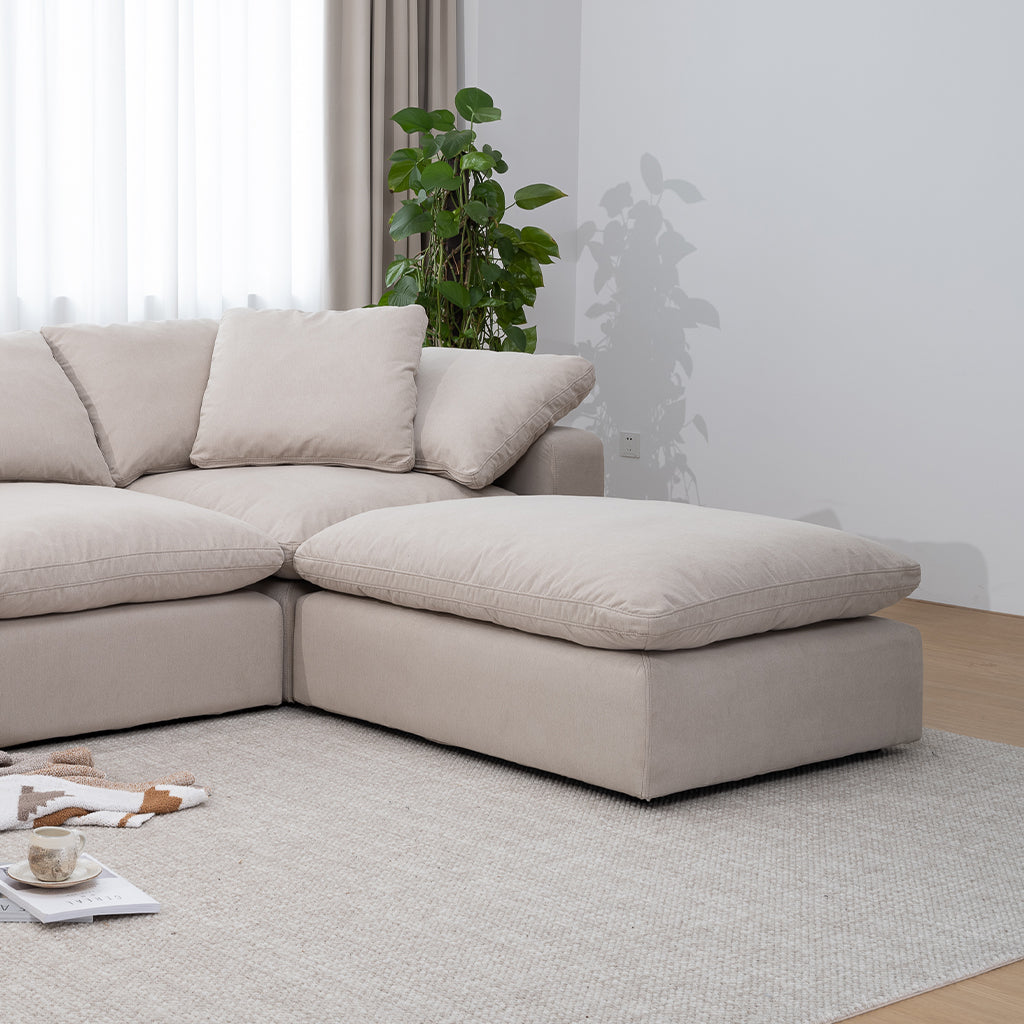 Dream 3 Seater with Ottoman-Oatmeal