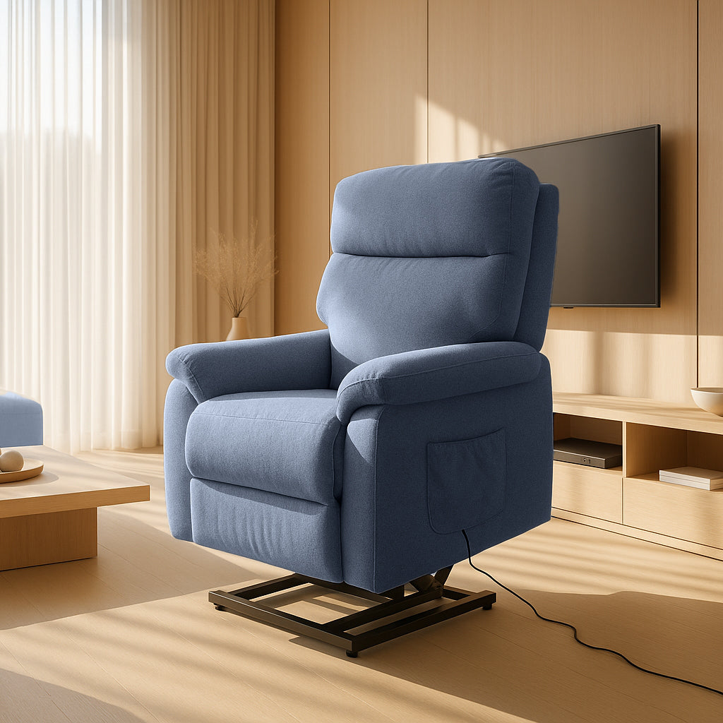 Eliza Fabric Lift Chair-Ocean