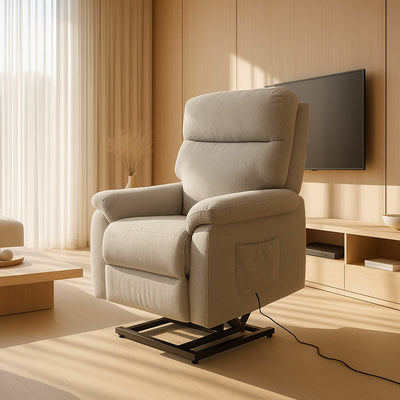 Eliza Fabric Lift Chair-Cloud hover image