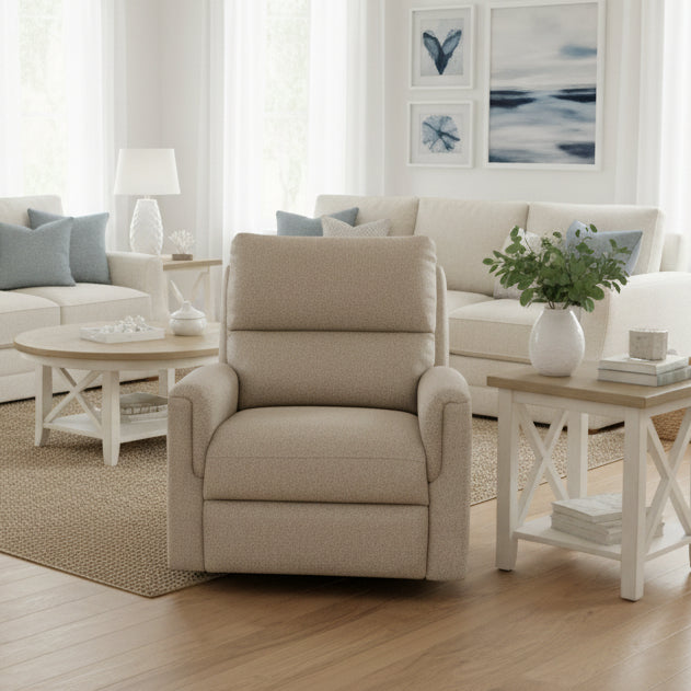 Erina Fabric Manual Recliner-Eggshell