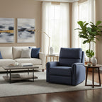 Erina Fabric Manual Recliner-Navy