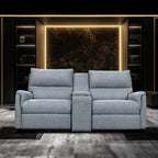 Erina 2 Seater Fabric Sofa with Console Table-Denim