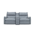 Erina 2 Seater Fabric Sofa with Console Table-Denim