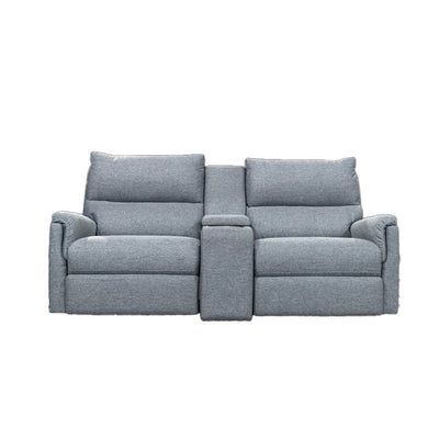 Erina 2 Seater Fabric Sofa with Console Table-Denim