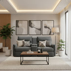 Erina 2 Seater Fabric Sofa with Console Table-Slate