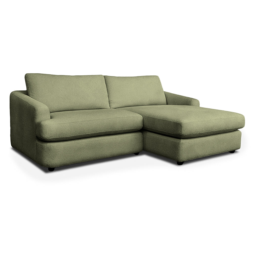 Esperance Fabric 2 Seater with Small Chaise-Sage