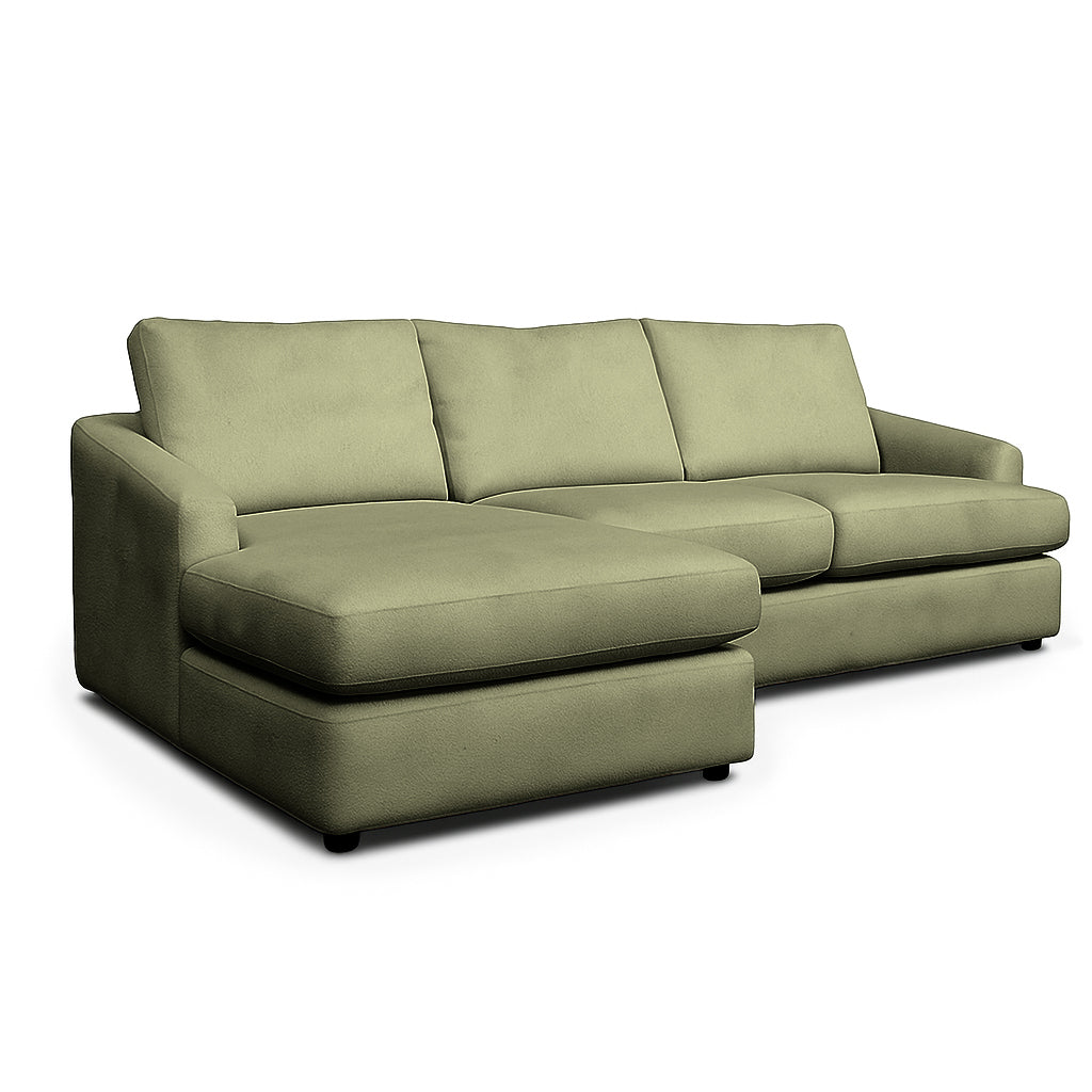 Esperance Fabric 3 Seater Duo with Large Chaise-Sage