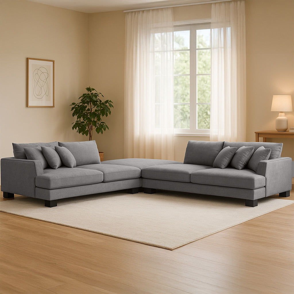 Evie 4 Seater plus Ottoman-Moon Mist