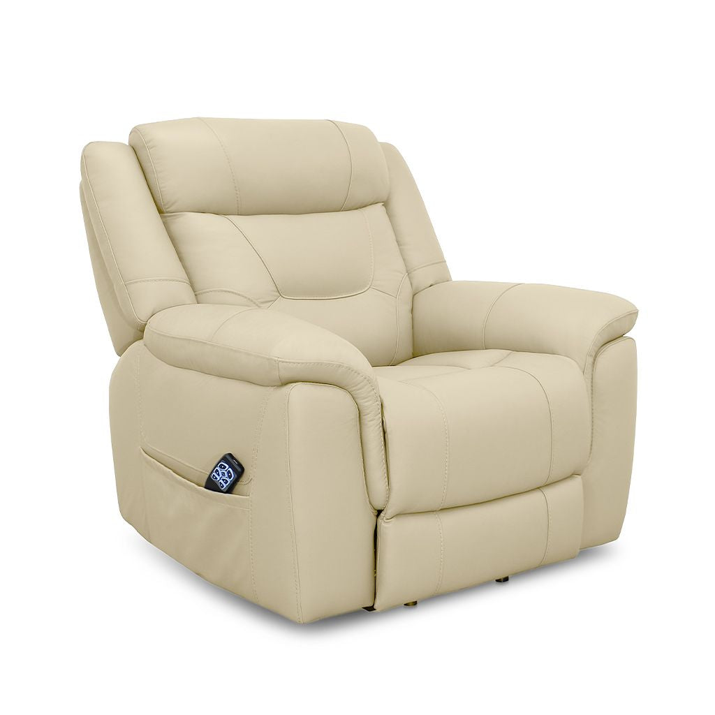 Kate Leather Power Recliner-Sand
