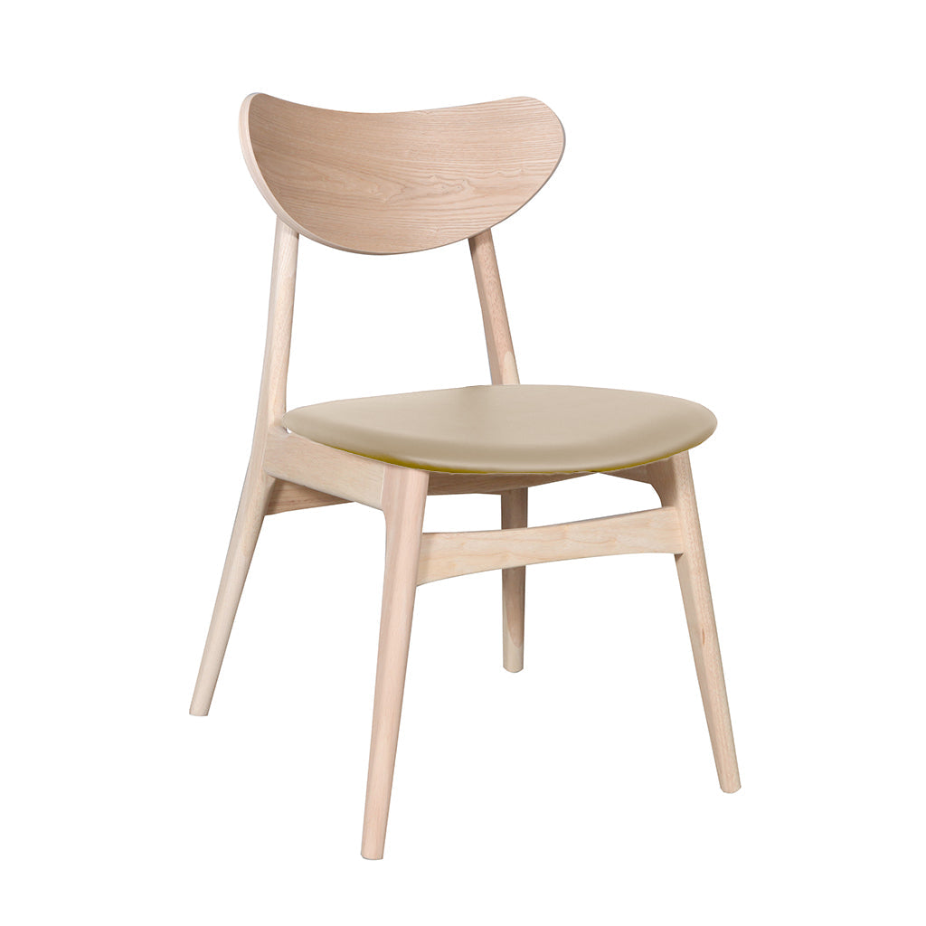 Finland Dining Chair-Raw with Clay PU Seat