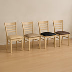 Florence Dining Chair-Clear Stain with Coffee Bean Vinyl Seat