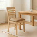 Florence Dining Chair-Clear Stain with Latte Vinyl Seat