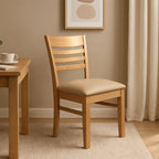 Florence Dining Chair-New English Stain with Latte Vinyl Seat
