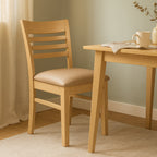 Florence Dining Chair-Wheat Stain with Latte Vinyl Seat