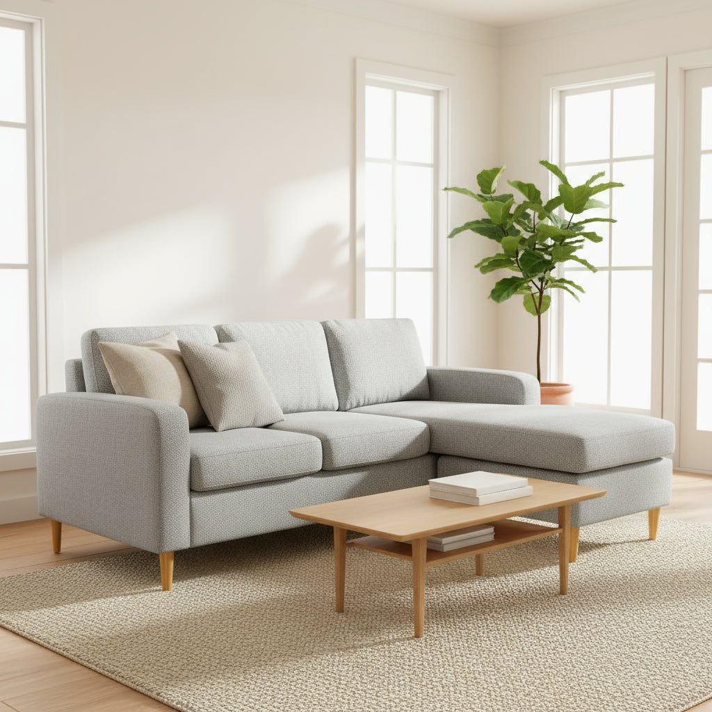 Frankie 3 Seater Reversible Chaise with Queen Sofabed–Grey