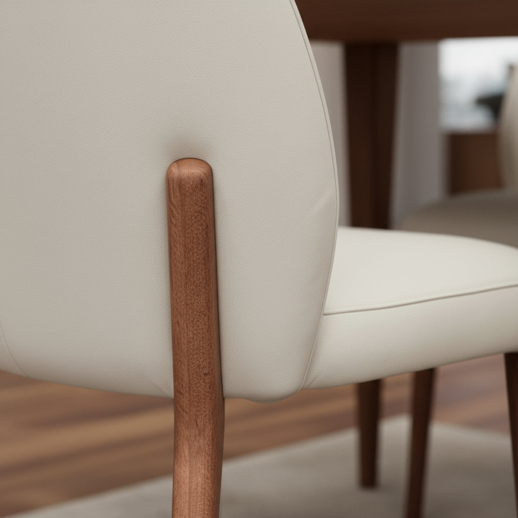 Chole Leather Dining Chair-Frost