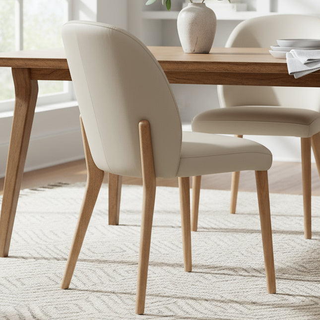 Chole Leather Dining Chair-Frost