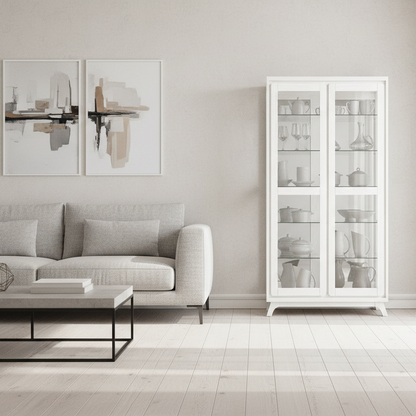 Griffith Display Cabinet Ash-Matt White