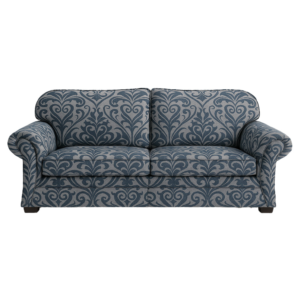 Hamilton 2.5 Seater Double Fabric Sofa Bed-Innerspring with 5.5 inch latex Mattress in Onyx