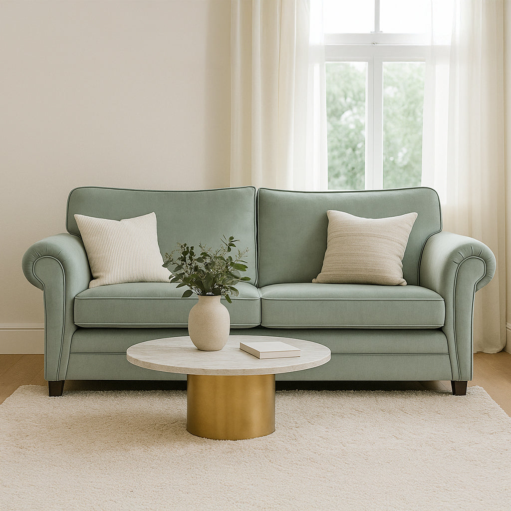 Hamilton Petite 2 Seater Fabric Sofa-Celadon
