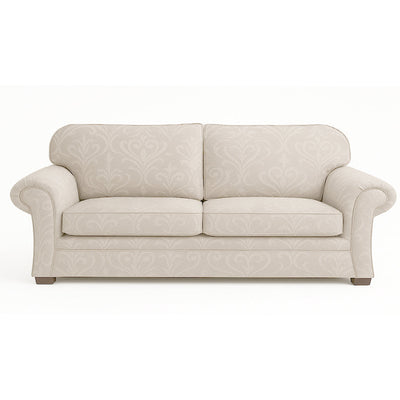 Hamilton 3 Seater Queen Fabric Sofa Bed-Innerspring with 5.5 inch latex Mattress in Parchment