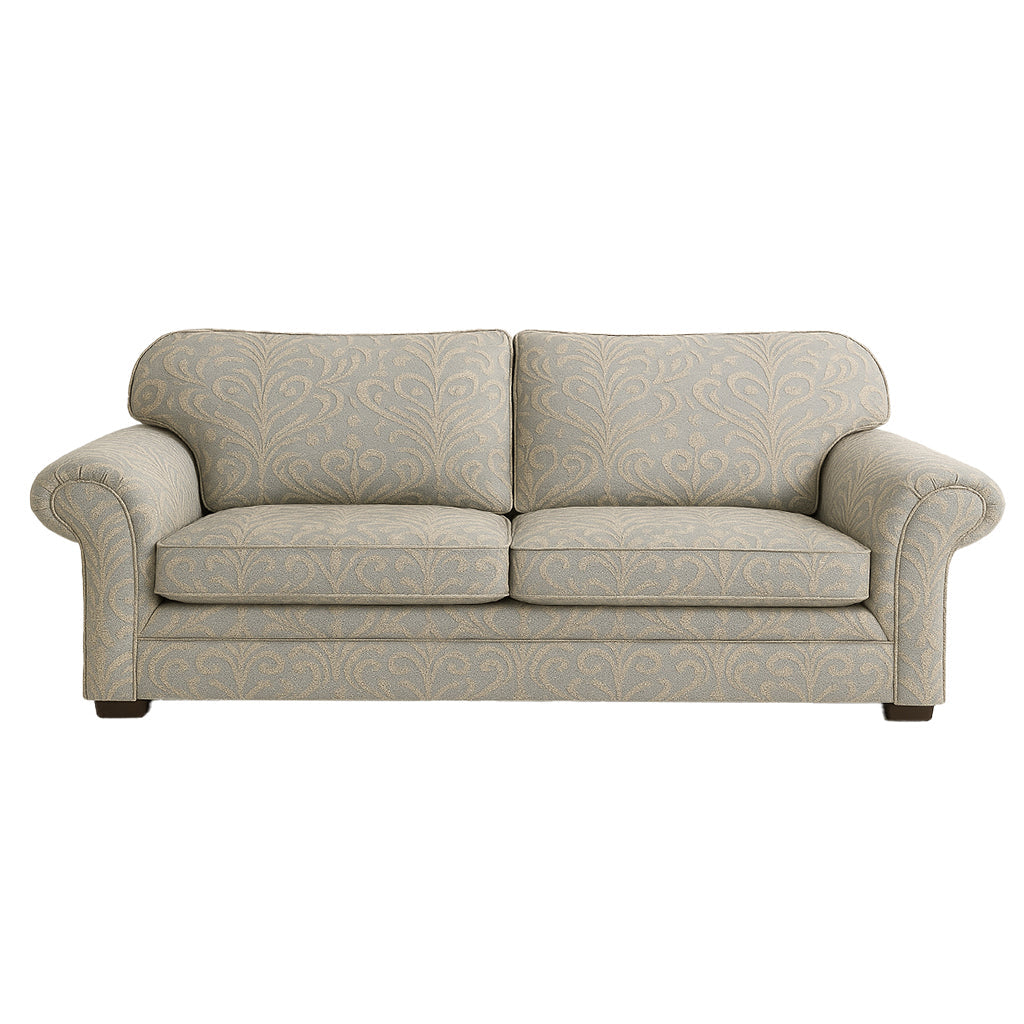 Hamilton 3 Seater Queen Fabric Sofa Bed-Innerspring with 4 inch Mattress in Pewter