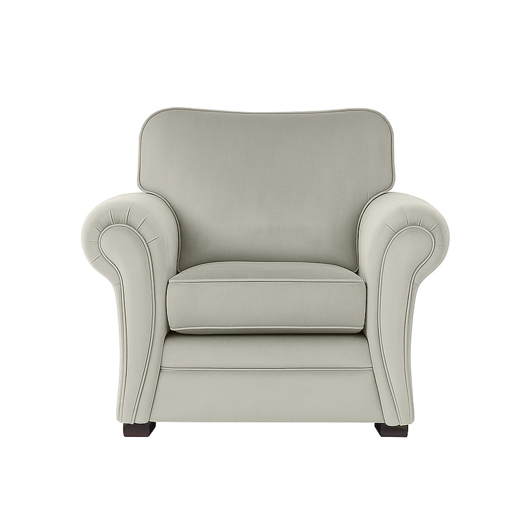 Hamilton Petite Fabric Armchair-Ivory