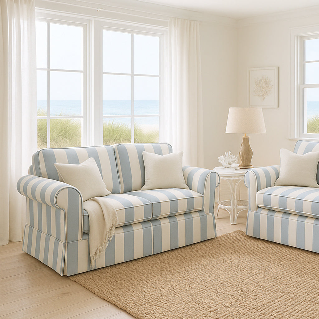 Hamptons 2 Seater Fabric Sofa-Cameo