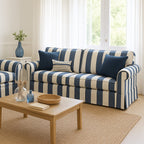 Hamptons 3 Seater Fabric Sofa-Royal