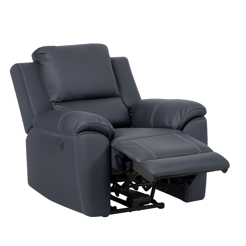 Harlee Fabric Power Recliner-Aegean