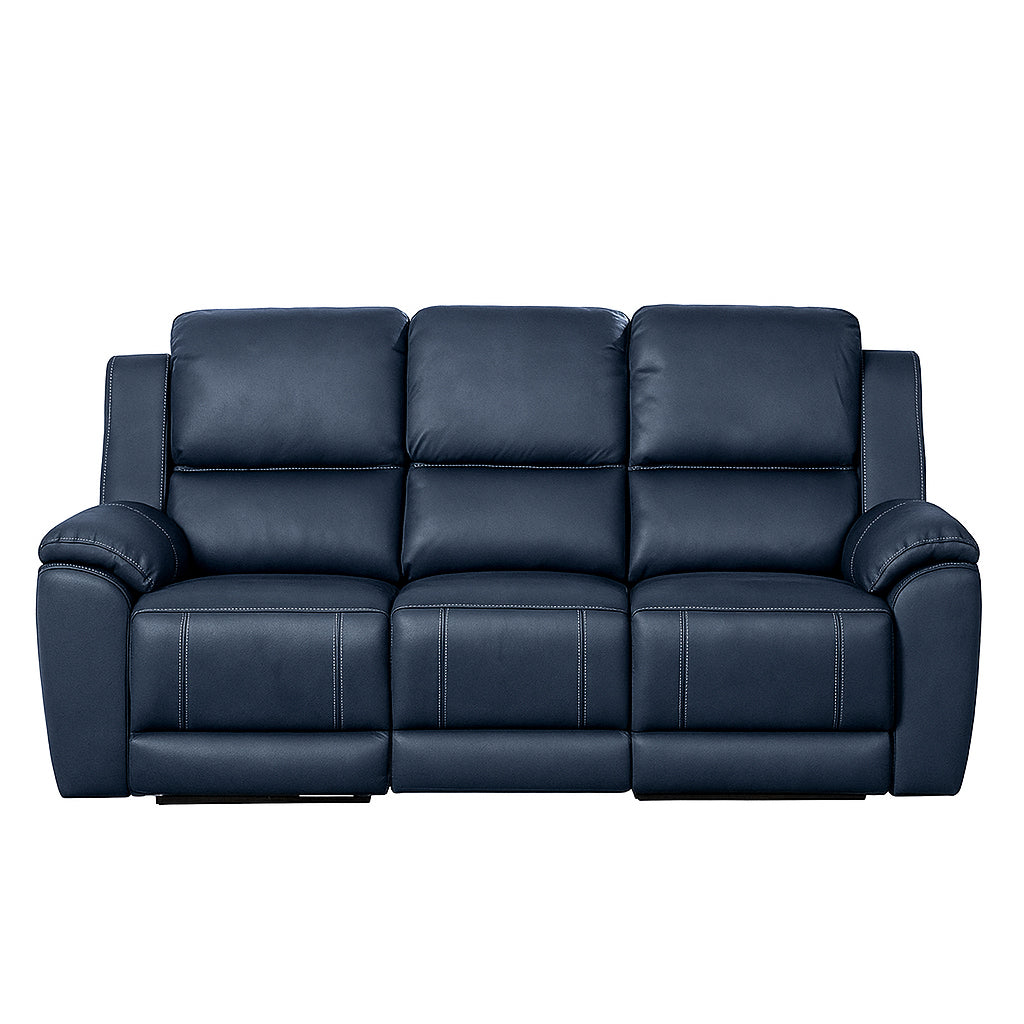 Harlee 3 Seater Fabric Power Recliner-Aegean