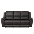 Harlee 3 Seater Fabric Manual Recliner-Jet
