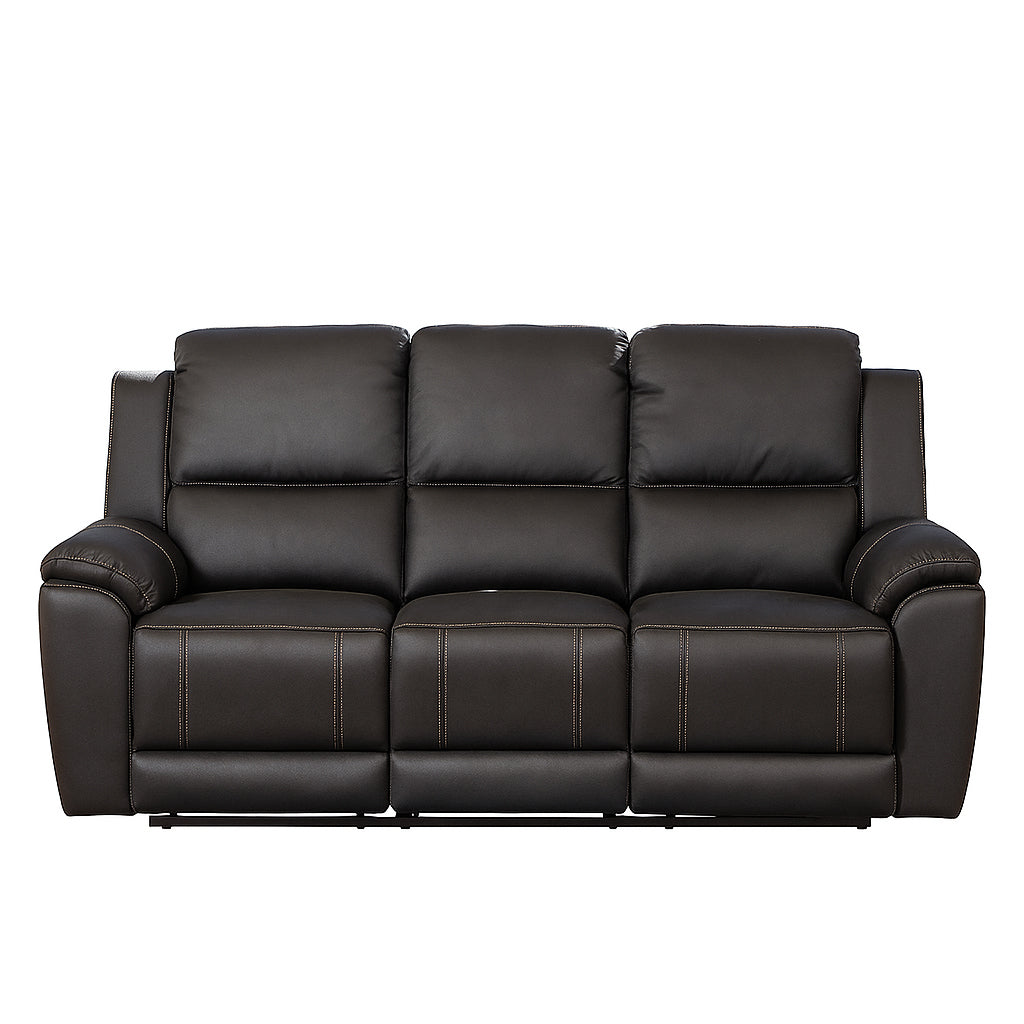 Harlee 3 Seater Fabric Manual Recliner-Jet