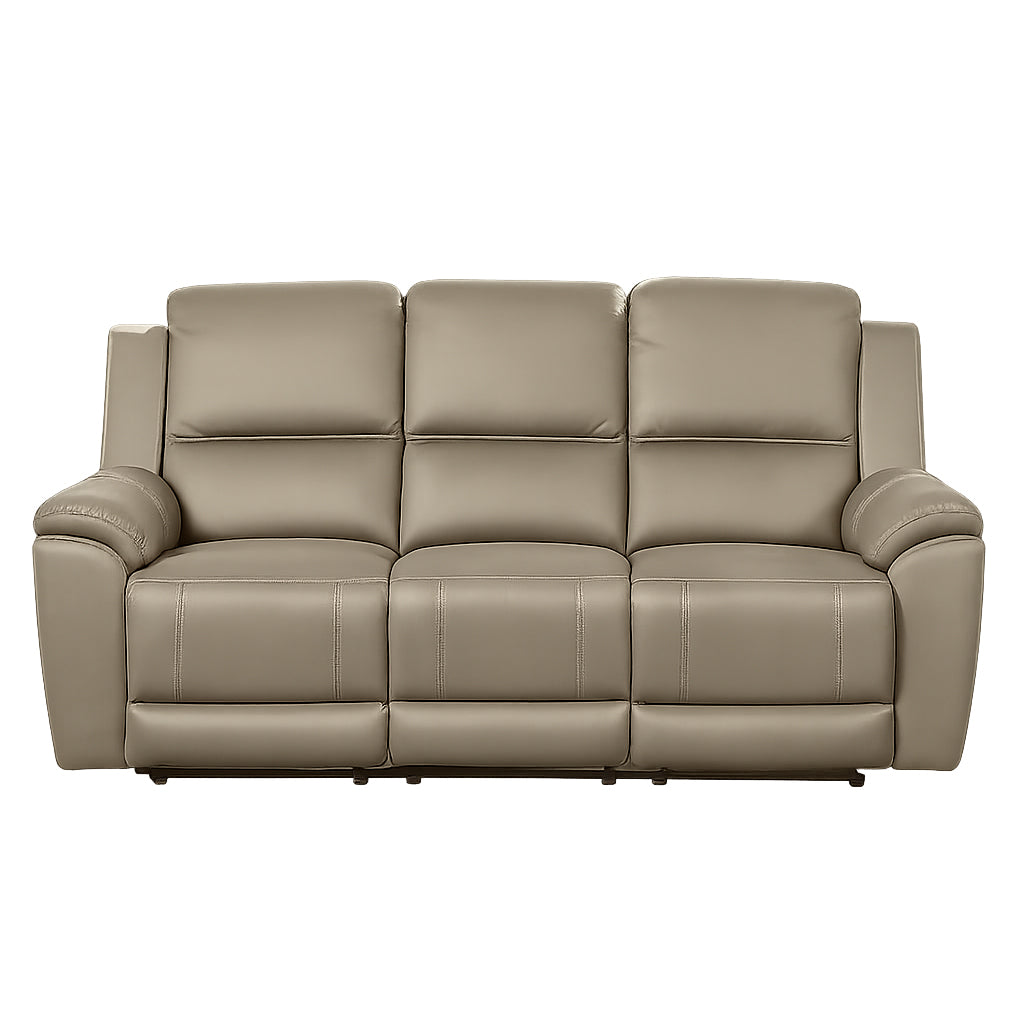 Harlee 3 Seater Fabric Power Recliner-Mist
