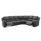 Harlee 6 Seater Fabric Corner Modular Sofa with End Power Recliners-Anchor