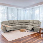 Harlee 6 Seater Fabric Corner Modular Sofa with End Manual Recliners