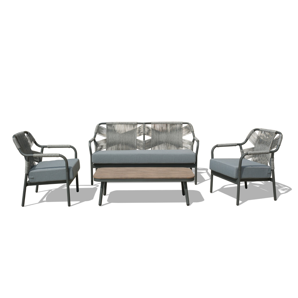 Havana 4 Piece Outdoor Lounge Set-Dark Grey