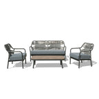 Havana 4 Piece Outdoor Lounge Set-Dark Grey