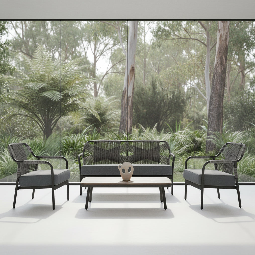 Havana 4 Piece Outdoor Lounge Set-Dark Grey