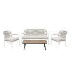 Havana 4 Piece Outdoor Lounge Set-Pearl White