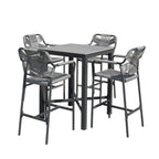 Havana 5 Piece Outdoor Bar Set-Dark Grey