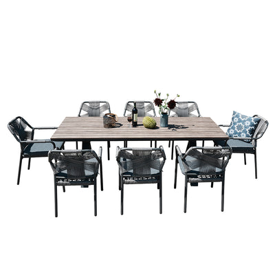 Havana Outdoor 9 Piece Dining Set-Dark Grey