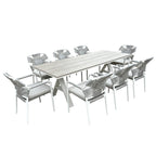 Havana 9 Piece Outdoor Dining Set-Pearl White