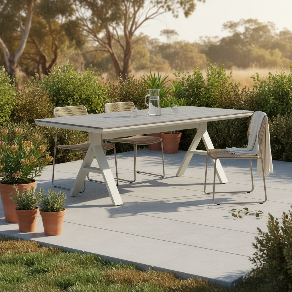 Havana Polywood Outdoor Dining Table 2200-Pearl White