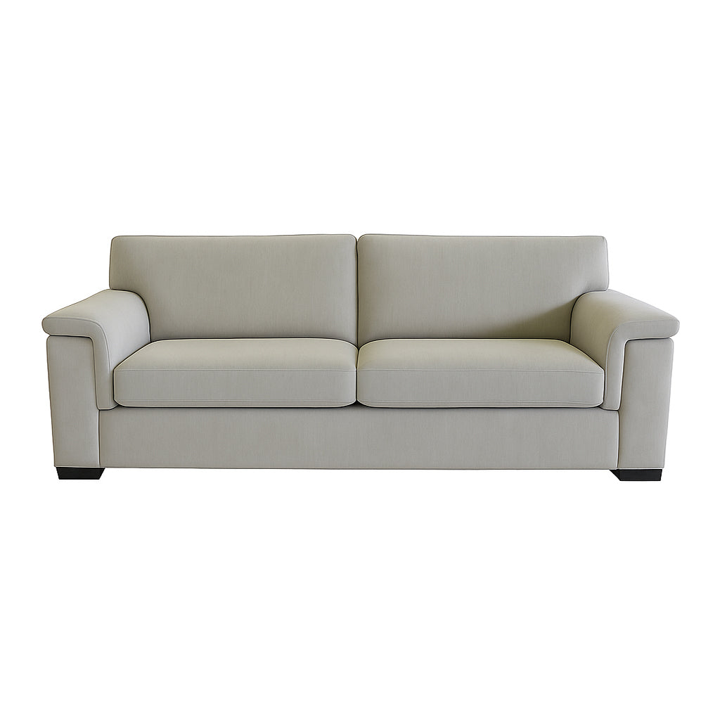 Hudson 2.5 Seater Fabric Double Sofa Bed-Innerspring Standard Mattress in Alabaster