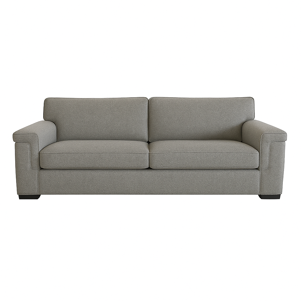 Hudson 2.5 Seater Fabric Double Sofa Bed-Innerspring Standard Mattress in Cement